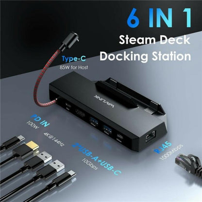 WAVLINK UHP3426 For Steam Deck Gigabit RJ45 100W PD Hub Adapter 6 in 1 Docking Station - Other Accessories by buy2fix | Online Shopping UK | buy2fix