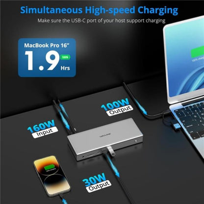 WAVLINK WL-UG75PD1-DH2 USB-C / Type-C Displaylink DL7400 Docking Station Support Quad Display(UK Plug) -  by WAVLINK | Online Shopping UK | buy2fix