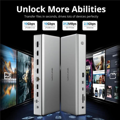 WAVLINK WL-UG75PD1-DH2 USB-C / Type-C Displaylink DL7400 Docking Station Support Quad Display(EU Plug) -  by WAVLINK | Online Shopping UK | buy2fix