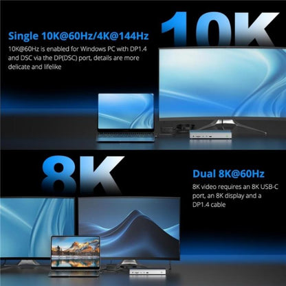 WAVLINK WL-UG75PD1-DH2 USB-C / Type-C Displaylink DL7400 Docking Station Support Quad Display(US Plug) -  by WAVLINK | Online Shopping UK | buy2fix