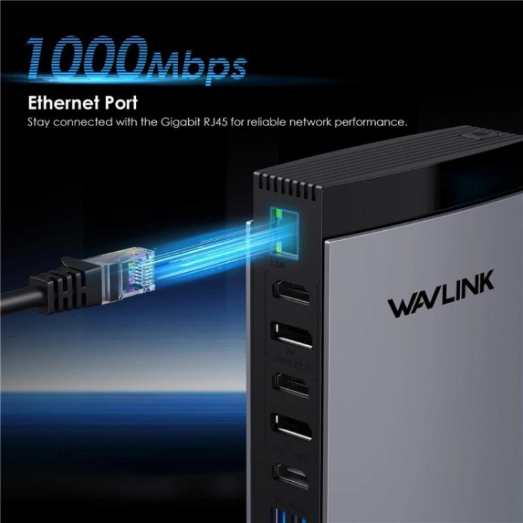 WAVLINK WL-UG69PD13Pro DisplayLink Docking Station 15 in 1 USB-C Hub for MacBook Laptop(US Plug) -  by WAVLINK | Online Shopping UK | buy2fix