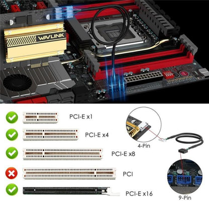 WAVLINK WN675X3-C WiFi 6E Pcie WiFi Network Card Adapter Triple Band AX210 AX5400 - USB Network Adapter by WAVLINK | Online Shopping UK | buy2fix
