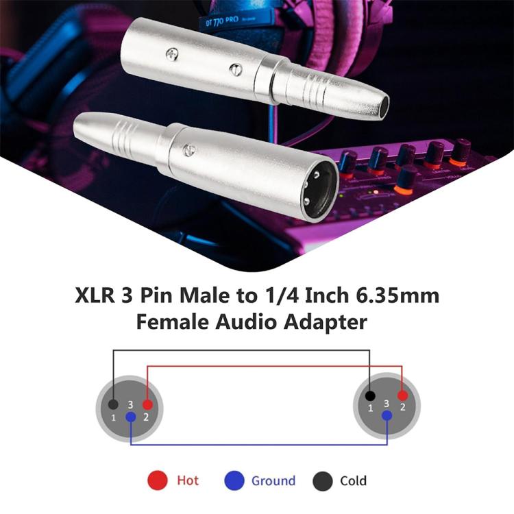 JUNSUNMAY XLR Male to 6.35mm Female Audio Adapter - Microphone Audio Cable & Connector by JUNSUNMAY | Online Shopping UK | buy2fix