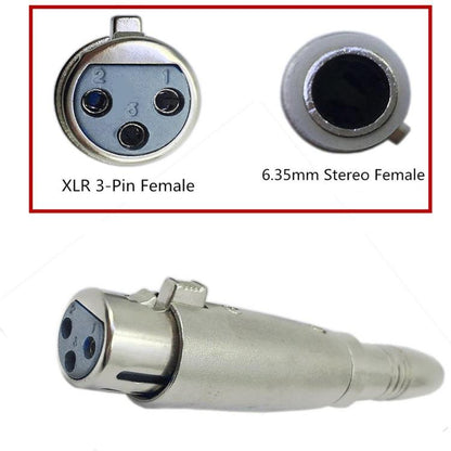JUNSUNMAY XLR Female to 6.35mm Female Audio Adapter - Microphone Audio Cable & Connector by JUNSUNMAY | Online Shopping UK | buy2fix