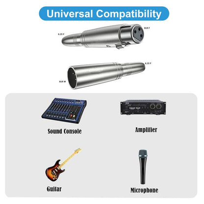 JUNSUNMAY XLR Female to 6.35mm Female Audio Adapter - Microphone Audio Cable & Connector by JUNSUNMAY | Online Shopping UK | buy2fix