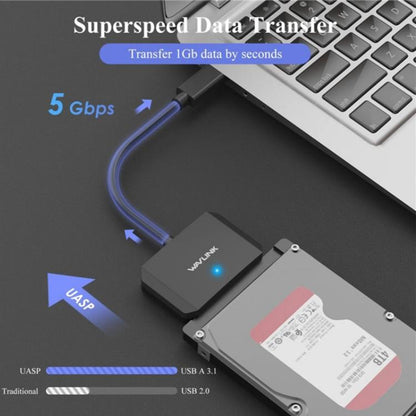 WAVLINK WL-ST345A 5Gbps Data Transfer Converter USB 3.0 to SATA III Hard Drive Adapter - Cable & Adapters by WAVLINK | Online Shopping UK | buy2fix