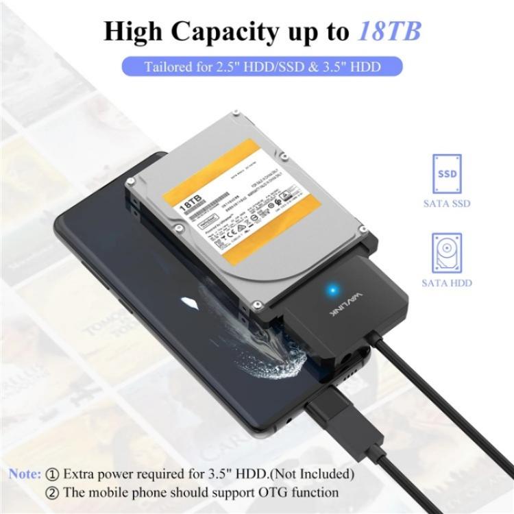 WAVLINK WL-ST345A 5Gbps Data Transfer Converter USB 3.0 to SATA III Hard Drive Adapter - Cable & Adapters by WAVLINK | Online Shopping UK | buy2fix