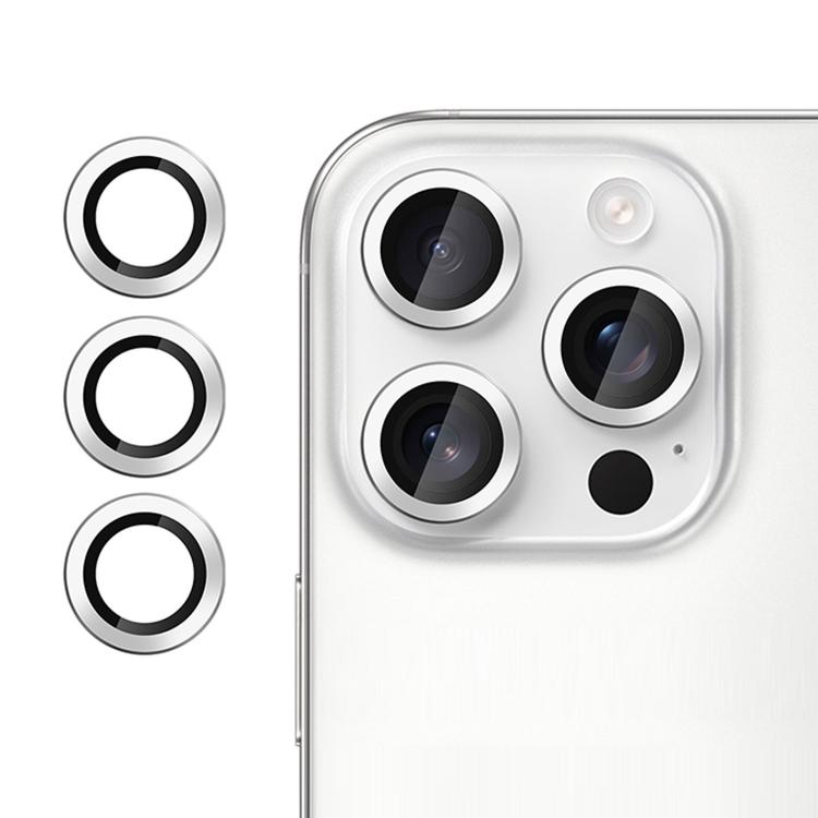 For iPhone 16 Pro Max Kalebol No Flicker Ultra-Thin Individual Camera Lens Tempered Glass Film(Silver) - iPhone 16 Pro Max Tempered Glass by Kalebol | Online Shopping UK | buy2fix