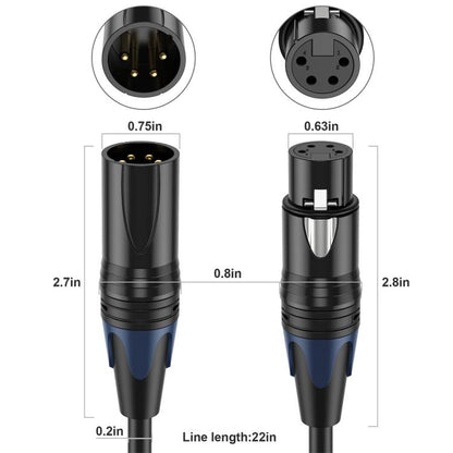 JUNSUNMAY 4 Pin XLR Male to Female Headphone Audio Adapter Cable, Length:0.5m - Microphone Audio Cable & Connector by JUNSUNMAY | Online Shopping UK | buy2fix