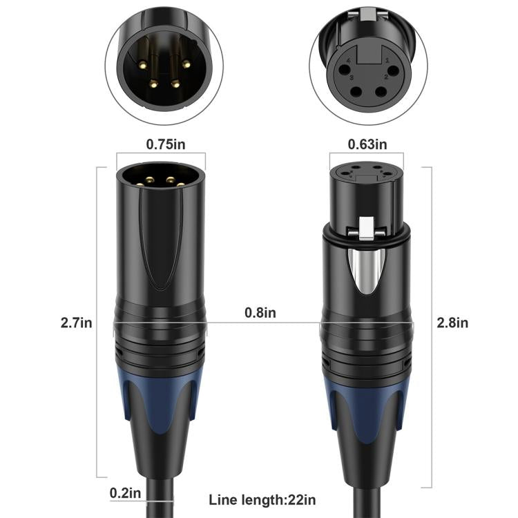 JUNSUNMAY 4 Pin XLR Male to Female Headphone Audio Adapter Cable, Length:10m - Microphone Audio Cable & Connector by JUNSUNMAY | Online Shopping UK | buy2fix