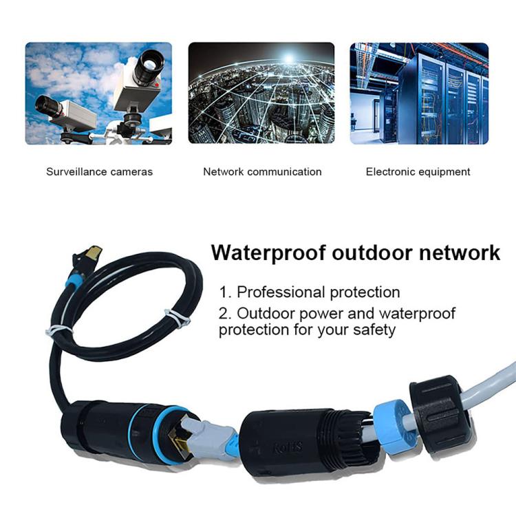 JUNSUNMAY IP68 Shielded Pure Copper Waterproof Gigabit RJ45 Ethernet Coupler for Cat5/Cat5e/Cat6/Cat7/Cat8 - Lan Cable and Tools by JUNSUNMAY | Online Shopping UK | buy2fix