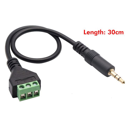 JUNSUNMAY 3.5mm Male to 3 Pin Stereo Audio Terminal Block Balum Connection Cable, Length: 30cm - Microphone Audio Cable & Connector by JUNSUNMAY | Online Shopping UK | buy2fix