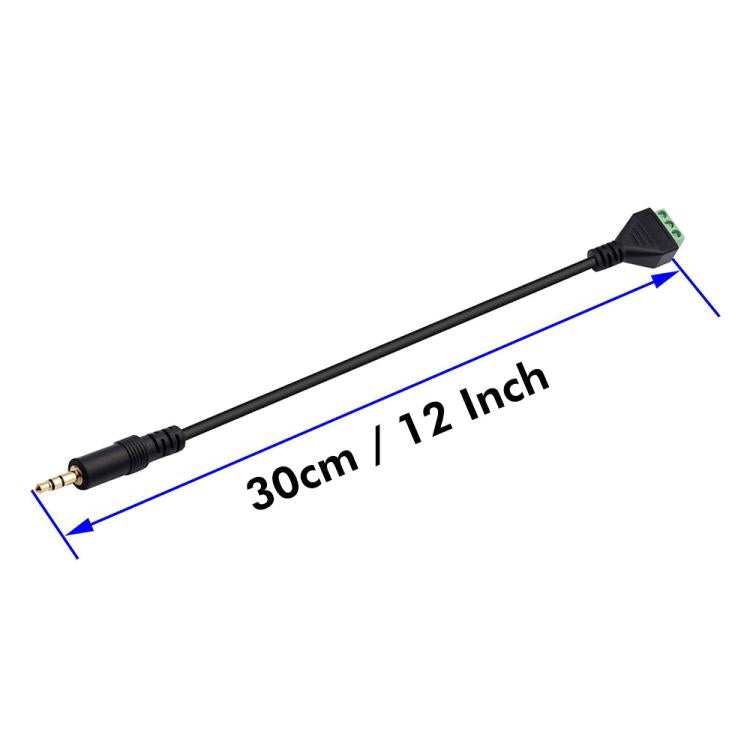 JUNSUNMAY 3.5mm Male to 3 Pin Stereo Audio Terminal Block Balum Connection Cable, Length: 30cm - Microphone Audio Cable & Connector by JUNSUNMAY | Online Shopping UK | buy2fix