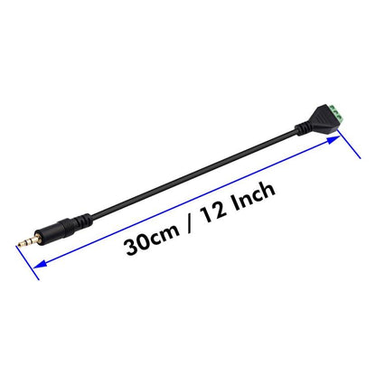 JUNSUNMAY 3.5mm Male to 3 Pin Stereo Audio Terminal Block Balum Connection Cable, Length: 30cm - Microphone Audio Cable & Connector by JUNSUNMAY | Online Shopping UK | buy2fix