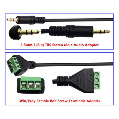 JUNSUNMAY 3.5mm Male to 3 Pin Stereo Audio Terminal Block Balum Connection Cable, Length: 30cm - Microphone Audio Cable & Connector by JUNSUNMAY | Online Shopping UK | buy2fix