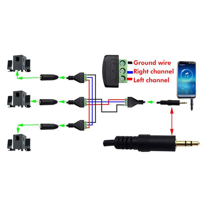 JUNSUNMAY 3.5mm Male to 3 Pin Stereo Audio Terminal Block Balum Connection Cable, Length: 30cm - Microphone Audio Cable & Connector by JUNSUNMAY | Online Shopping UK | buy2fix