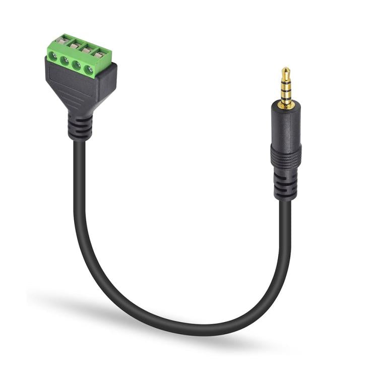 JUNSUNMAY 3.5mm Male to 4 Pin Stereo Audio Terminal Block Balum Connection Cable, Length: 30cm - Microphone Audio Cable & Connector by JUNSUNMAY | Online Shopping UK | buy2fix
