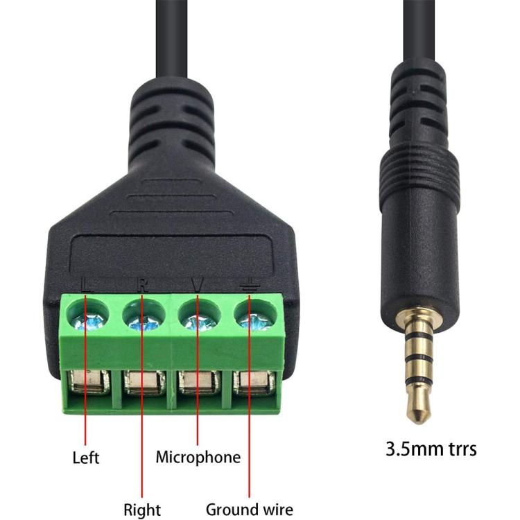 JUNSUNMAY 3.5mm Male to 4 Pin Stereo Audio Terminal Block Balum Connection Cable, Length: 30cm - Microphone Audio Cable & Connector by JUNSUNMAY | Online Shopping UK | buy2fix