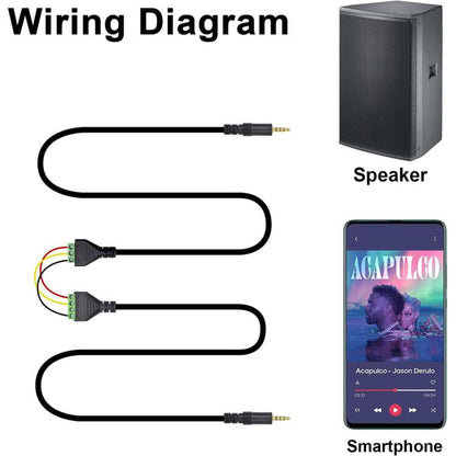 JUNSUNMAY 3.5mm Male to 4 Pin Stereo Audio Terminal Block Balum Connection Cable, Length: 30cm - Microphone Audio Cable & Connector by JUNSUNMAY | Online Shopping UK | buy2fix