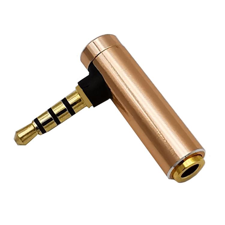 JUNSUNMAY 90 Degree Right Angle 3.5mm TRRS Male to Female Audio Adapter Connector(Golden) - Headset Accessories by JUNSUNMAY | Online Shopping UK | buy2fix