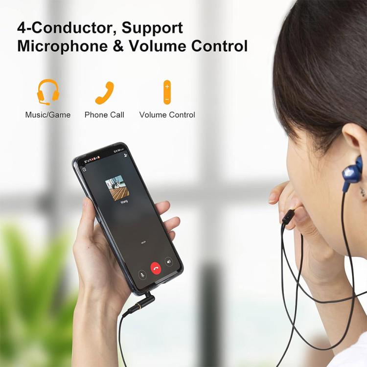 JUNSUNMAY 90 Degree Right Angle 3.5mm TRRS Male to Female Audio Adapter Connector(Black) - Headset Accessories by JUNSUNMAY | Online Shopping UK | buy2fix