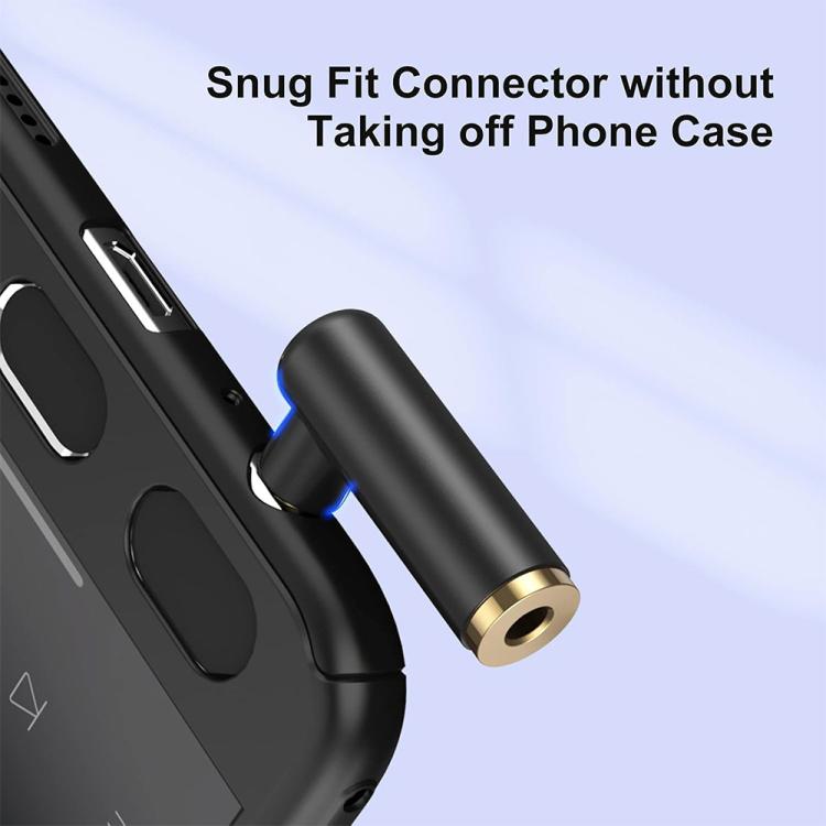 JUNSUNMAY 90 Degree Right Angle 3.5mm TRRS Male to Female Audio Adapter Connector(Black) - Headset Accessories by JUNSUNMAY | Online Shopping UK | buy2fix