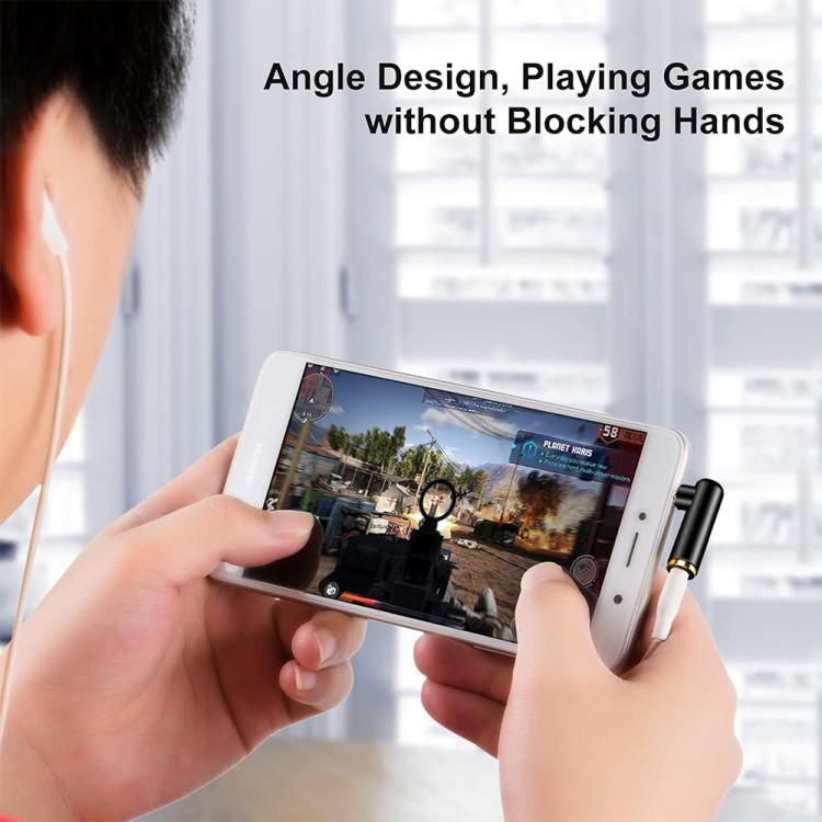 JUNSUNMAY 90 Degree Right Angle 3.5mm TRRS Male to Female Audio Adapter Connector(Silver) - Headset Accessories by JUNSUNMAY | Online Shopping UK | buy2fix