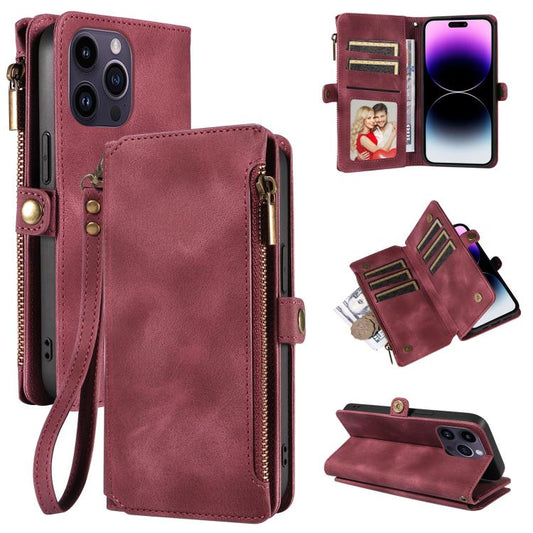 For iPhone 16 Pro Fantasy Multifunctional Zipper Wallet Leather Phone Case(purple) - iPhone 16 Pro Cases by buy2fix | Online Shopping UK | buy2fix