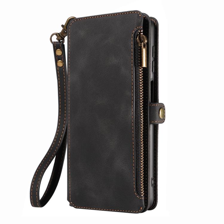 For iPhone 16 Plus Fantasy Multifunctional Zipper Wallet Leather Phone Case(black) - iPhone 16 Plus Cases by buy2fix | Online Shopping UK | buy2fix
