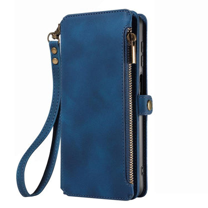 For iPhone 16 Fantasy Multifunctional Zipper Wallet Leather Phone Case(blue) - iPhone 16 Cases by buy2fix | Online Shopping UK | buy2fix