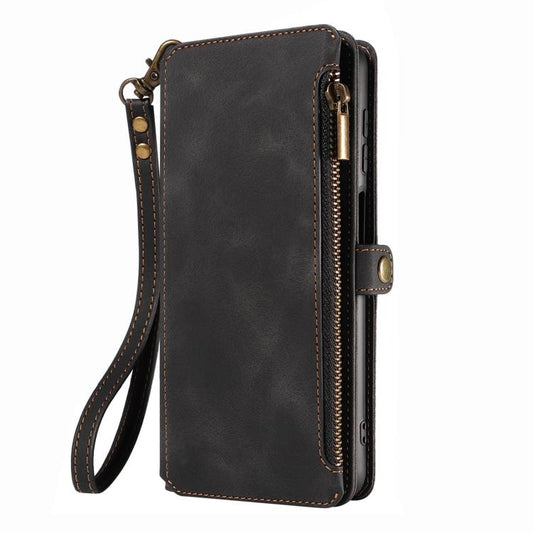 For iPhone 16 Fantasy Multifunctional Zipper Wallet Leather Phone Case(black) - iPhone 16 Cases by buy2fix | Online Shopping UK | buy2fix