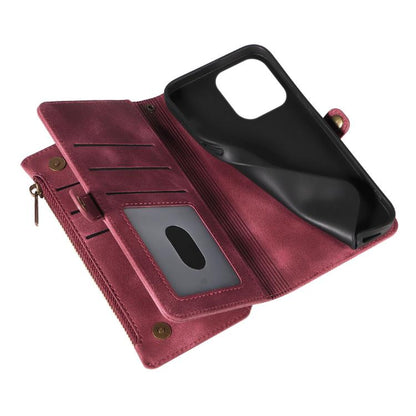 For iPhone 15 Pro Fantasy Multifunctional Zipper Wallet Leather Phone Case(purple) - More iPhone Cases by buy2fix | Online Shopping UK | buy2fix