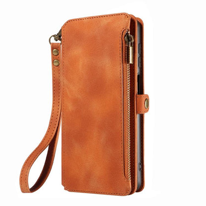 For iPhone 15 Plus Fantasy Multifunctional Zipper Wallet Leather Phone Case(orange) - iPhone 15 Plus Cases by buy2fix | Online Shopping UK | buy2fix