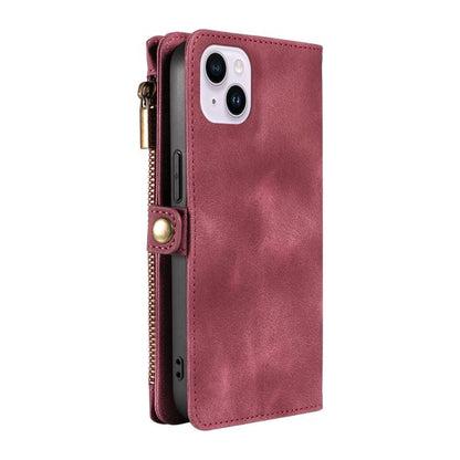 For iPhone 15 Plus Fantasy Multifunctional Zipper Wallet Leather Phone Case(purple) - iPhone 15 Plus Cases by buy2fix | Online Shopping UK | buy2fix