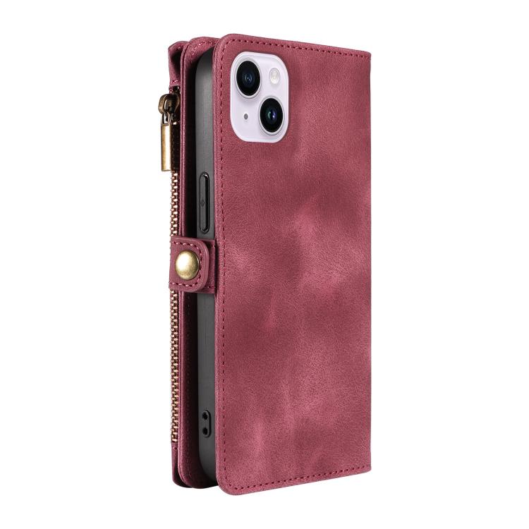 For iPhone 14 Fantasy Multifunctional Zipper Wallet Leather Phone Case(purple) - iPhone 14 Cases by buy2fix | Online Shopping UK | buy2fix