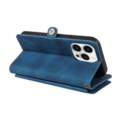For iPhone 14 Pro Fantasy Multifunctional Zipper Wallet Leather Phone Case(blue) - iPhone 14 Pro Cases by buy2fix | Online Shopping UK | buy2fix
