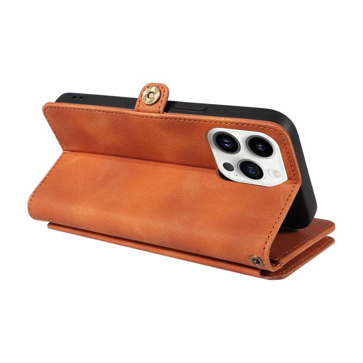 For iPhone 14 Pro Max Fantasy Multifunctional Zipper Wallet Leather Phone Case(orange) - iPhone 14 Pro Max Cases by buy2fix | Online Shopping UK | buy2fix