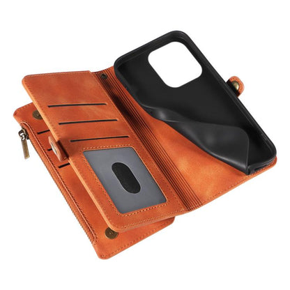 For iPhone 14 Pro Max Fantasy Multifunctional Zipper Wallet Leather Phone Case(orange) - iPhone 14 Pro Max Cases by buy2fix | Online Shopping UK | buy2fix