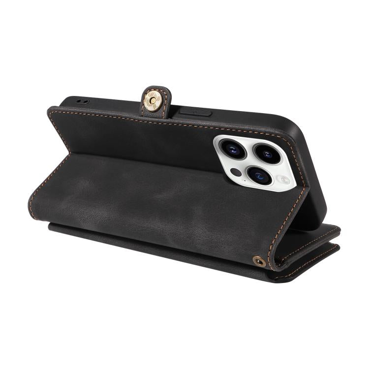 For iPhone 14 Pro Max Fantasy Multifunctional Zipper Wallet Leather Phone Case(black) - iPhone 14 Pro Max Cases by buy2fix | Online Shopping UK | buy2fix
