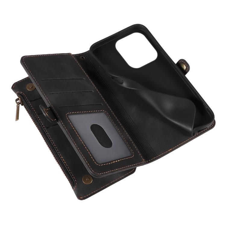 For iPhone 14 Pro Max Fantasy Multifunctional Zipper Wallet Leather Phone Case(black) - iPhone 14 Pro Max Cases by buy2fix | Online Shopping UK | buy2fix