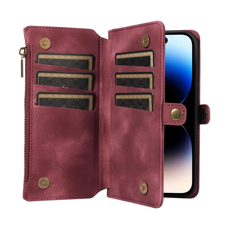 For iPhone 14 Pro Max Fantasy Multifunctional Zipper Wallet Leather Phone Case(purple) - iPhone 14 Pro Max Cases by buy2fix | Online Shopping UK | buy2fix