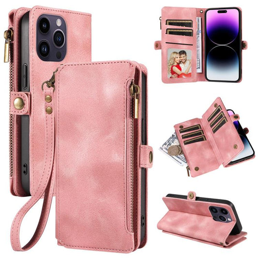 For iPhone 13 Pro Max Fantasy Multifunctional Zipper Wallet Leather Phone Case(pink) - iPhone 13 Pro Max Cases by buy2fix | Online Shopping UK | buy2fix