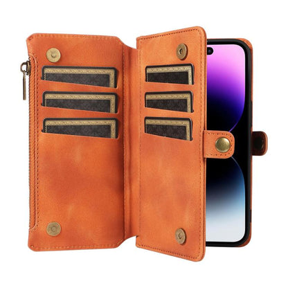 For iPhone 13 Pro Fantasy Multifunctional Zipper Wallet Leather Phone Case(orange) - iPhone 13 Pro Cases by buy2fix | Online Shopping UK | buy2fix
