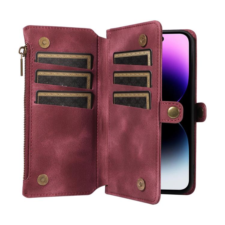 For iPhone 13 Pro Fantasy Multifunctional Zipper Wallet Leather Phone Case(purple) - iPhone 13 Pro Cases by buy2fix | Online Shopping UK | buy2fix