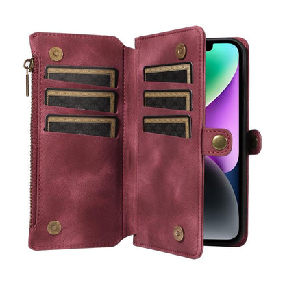 For iPhone 13 Fantasy Multifunctional Zipper Wallet Leather Phone Case(purple) - iPhone 13 Cases by buy2fix | Online Shopping UK | buy2fix