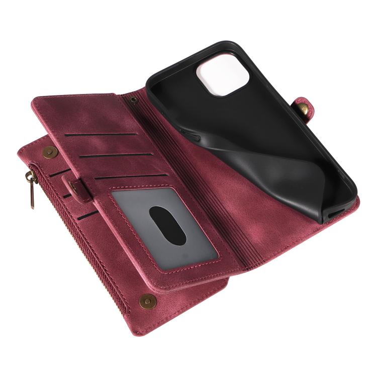 For iPhone 13 Fantasy Multifunctional Zipper Wallet Leather Phone Case(purple) - iPhone 13 Cases by buy2fix | Online Shopping UK | buy2fix