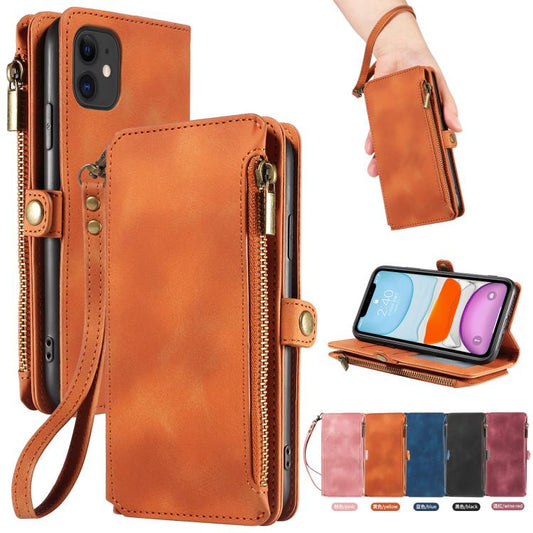 For iPhone 12 / 12 Pro Fantasy Multifunctional Zipper Wallet Leather Phone Case(orange) - iPhone 12 / 12 Pro Cases by buy2fix | Online Shopping UK | buy2fix