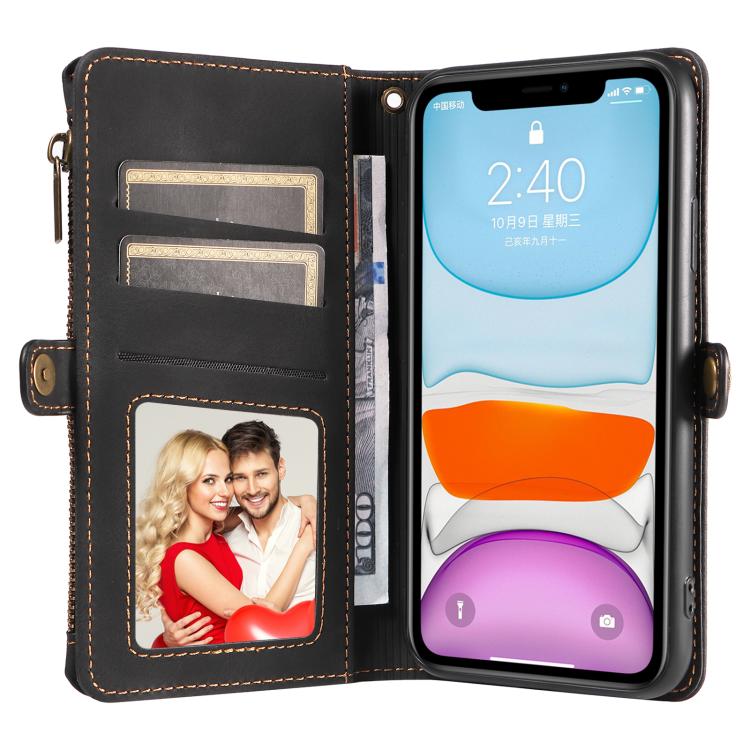 For iPhone 12 / 12 Pro Fantasy Multifunctional Zipper Wallet Leather Phone Case(black) - iPhone 12 / 12 Pro Cases by buy2fix | Online Shopping UK | buy2fix