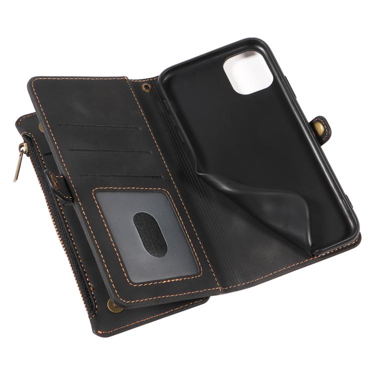 For iPhone 12 / 12 Pro Fantasy Multifunctional Zipper Wallet Leather Phone Case(black) - iPhone 12 / 12 Pro Cases by buy2fix | Online Shopping UK | buy2fix