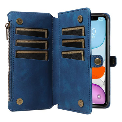For iPhone 11 Fantasy Multifunctional Zipper Wallet Leather Phone Case(blue) - iPhone 11 Cases by buy2fix | Online Shopping UK | buy2fix